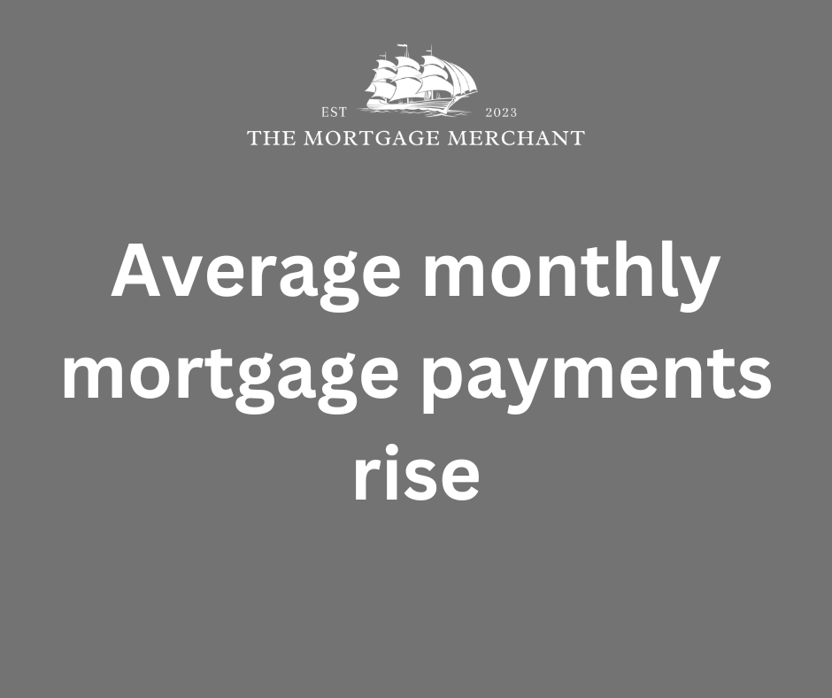 Average monthly mortgage repayments rise